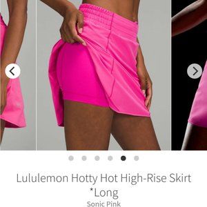 NWT Lululemon Hotty Hot High-Rise Skirt *Long size 6 Sonic Pink